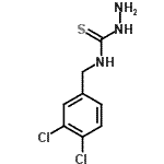 structure of CAS# 206559-55-9, N-(3,4-Dichlorobenzyl)Hydrazinecarbothioamide;{[(3,4-dichlorophenyl)methyl]amino}hydrazinomethane-1-thione;4-(3,4-Dichlorobenzyl)-3-thiosemicarbazide;MFCD00070641