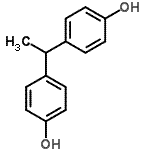 structure of CAS# 2081-08-5, 4,4'-(1,1-Ethanediyl)Diphenol;1,1-bis-(4-hydroxyphenyl)-ethane;1,1-Bis(4-hydroxyphenyl)ethane;2081/8/5