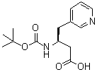 结构式 CAS# 208404-16-4, (3S)-3-({[(2-甲基-2-丙基)氧基]羰基}氨基)-4-(3-吡啶基)丁酸