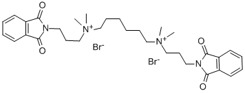 structure of CAS# 21093-51-6, Hexamethylene-Bis-[Dimethyl-(3-Phthalimidopropyl)Ammonium]Dibromide;3-(1,3-Dioxoisoindolin-2-Yl)Propyl-[6-[3-(1,3-Dioxoisoindolin-2-Yl)Propyl-Dimethyl-Ammonio]Hexyl]-Dimethyl-Ammonium Dibromide;3-(1,3-Dioxo-2-Isoindolinyl)Propyl-[6-[3-(1,3-Dioxo-2-Isoindolinyl)Propyl-Dimethylammonio]Hexyl]-Dimethylammonium Dibromide;6-(Dimethyl-(3-Phthalimidopropyl)Ammonio)Hexyl-Dimethyl-(3-Phthalimidopropyl)Ammonium Dibromide