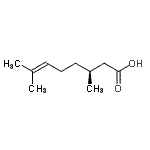 结构式 CAS# 2111-53-7, (3S)-3,7-二甲基-6-辛烯酸