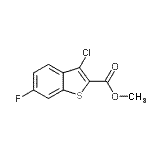 结构式 CAS# 21211-20-1, 甲基3-氯-6-氟-1-苯并噻吩-2-羧酸酯