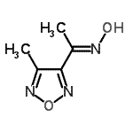 structure of CAS# 212254-68-7, (1E)-N-Hydroxy-1-(4-Methyl-1,2,5-Oxadiazol-3-Yl)Ethanimine;(1E)-1-(4-methyl-1,2,5-oxadiazol-3-yl)ethanone oxime;(E)-1-(4-methyl-1,2,5-oxadiazol-3-yl)ethanone oxime;MFCD00464147