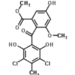 CAS#: 2151-16-8， Methyl 2-(3,5-Dichloro-2,6-Dihydroxy-4-Methylbenzoyl)-5-Hydroxy-3-Methoxybenzoate