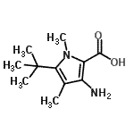 CAS#: 216574-70-8， 3-Amino-1,4-Dimethyl-5-(2-Methyl-2-Propanyl)-1H-Pyrrole-2-Carboxylic Acid