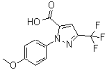 structure of CAS# 218631-48-2, 1-(4-Methoxyphenyl)-3-(Trifluoromethyl)-1H-Pyrazole-5-Carboxylic Acid;1-(4-METH<wbr>OXYPHENYL<wbr>)-3-(TRIF<wbr>LUOROMETH<wbr>YL)-1H-PY<wbr>RAZOLE-5-<wbr>CARBOXYLI<wbr>CACID;1H-PYRAZO<wbr>LE-5-CARB<wbr>OXYLICACI<wbr>D, 1-(4-M<wbr>ETHOXYPHE<wbr>NYL)-3-(T<wbr>RIFLUOROM<wbr>ETHYL)-