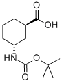 结构式 CAS# 218772-92-0, (1R,3R)-rel-3-[[(1,1-二甲基乙氧基)羰基]氨基]-环己烷羧酸