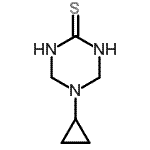 structure of CAS# 218929-47-6, 5-Cyclopropyl-1,3,5-Triazinane-2-Thione;1,3,5-triazine-2-thiol, 5-cyclopropyl-1,4,5,6-tetrahydro-;5-cyclopropyl-1,4,5,6-tetrahydro-1,3,5-triazine-2-thiol;MFCD22374979