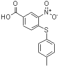 结构式 CAS# 219929-89-2, 4-[(4-甲基苯基)硫基]-3-硝基苯甲酸