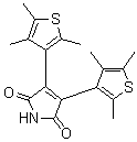 structure of CAS# 220191-36-6, 3,4-Bis(2,4,5-Trimethyl-3-Thienyl)-1H-Pyrrole-2,5-Dione;2,3-Bis(2,4,5-trimethyl-3-thienyl)maleimide;ZINC02512319