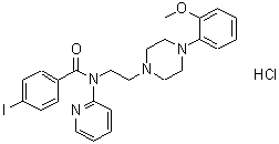CAS#: 220643-77-6， 4-Iodo-N-{2-[4-(2-Methoxyphenyl)-1-Piperazinyl]Ethyl}-N-(2-Pyridinyl)Benzamide Hydrochloride (1:1)