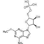 结构式 CAS# 22140-20-1, 2-(甲硫基)腺苷5'-(磷酸二氢酯)