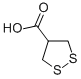structure of CAS# 2224-02-4, Dithiolane-4-Carboxylic Acid;4-Dithiolanecarboxylic Acid;1,2-Dithiolane-4-Carboxylic Acid;Chebi:18091
