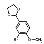 structure of CAS# 223418-72-2, 2-(3-Bromo-4-Methoxyphenyl)-1,3-Dioxolane;1-Bromo-5-(1,3-dioxolan-2-yl)-2-methoxybenzene