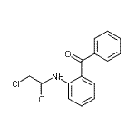 structure of CAS# 23207-75-2, N-(2-Benzoylphenyl)-2-Chloroacetamide;2-chloro-N-[2-(phenylcarbonyl)phenyl]acetamide;N1-(2-benzoylphenyl)-2-chloroacetamide;ZINC02581989