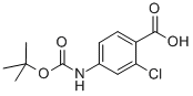 结构式 CAS# 232275-73-9, N-叔丁氧羰基-4-氨基-2-氯苯甲酸