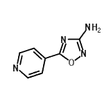 structure of CAS# 23275-49-2, 5-(4-Pyridinyl)-1,2,4-Oxadiazol-3-Amine;5-(4-pyridyl)-1,2,4-oxadiazole-3-ylamine;5-Pyridin-4-yl-1,2,4-oxadiazol-3-amine;MFCD09864897