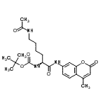 structure of CAS# 233691-67-3, 2-Methyl-2-Propanyl {(2S)-6-Acetamido-1-[(4-Methyl-2-Oxo-2H-Chromen-7-Yl)Amino]-1-Oxo-2-Hexanyl}Carbamate;(S)-tert-<wbr>Butyl (6-<wbr>acetamido<wbr>-1-((4-me<wbr>thyl-2-ox<wbr>o-2H-chro<wbr>men-7-yl)<wbr>amino)-1-<wbr>oxohexan-<wbr>2-yl)carb<wbr>amate;[(S)-5-Ac<wbr>etylamino<wbr>-1-(4-met<wbr>hyl-2-oxo<wbr>-2H-chrom<wbr>en-7-ylca<wbr>rbamoyl)-<wbr>pentyl]-c<wbr>arbamic a<wbr>cid tert-<wbr>butyl est<wbr>er;HDAC Substrate (Fluorometric)