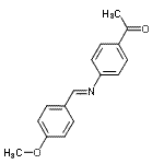 structure of CAS# 23596-02-3, 1-{4-[(E)-(4-Methoxybenzylidene)Amino]Phenyl}Ethanone;1-(4-(((4-Methoxyphenyl)methylene)amino)phenyl)ethanone;4'-((4-Methoxybenzylidene)amino)acetophenone;4-ACETYL-N- ANILIN&