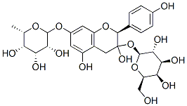 structure of CAS# 2392-95-2, Kaempferol-3-O-beta-D-glucopyranosyl-7-O-alpha-L-rhamnopyranoside;(2S,3R,4S,5S,6R)-2-[3,5-Dihydroxy-2-(4-Hydroxyphenyl)-7-[(2S,3R,4R,5R,6S)-3,4,5-Trihydroxy-6-Methyl-Tetrahydropyran-2-Yl]Oxy-Chroman-3-Yl]Oxy-6-(Hydroxymethyl)Tetrahydropyran-3,4,5-Triol;(2S,3R,4S,5S,6R)-2-[[3,5-Dihydroxy-2-(4-Hydroxyphenyl)-7-[[(2S,3R,4R,5R,6S)-3,4,5-Trihydroxy-6-Methyl-2-Tetrahydropyranyl]Oxy]-3-Chromanyl]Oxy]-6-(Hydroxymethyl)Tetrahydropyran-3,4,5-Triol;(2S,3R,4S,5S,6R)-2-[3,5-Dihydroxy-2-(4-Hydroxyphenyl)-7-[(2S,3R,4R,5R,6S)-3,4,5-Trihydroxy-6-Methyl-Tetrahydropyran-2-Yl]Oxy-Chroman-3-Yl]Oxy-6-Methylol-Tetrahydropyran-3,4,5-Triol