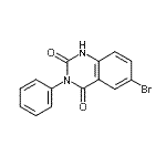 structure of CAS# 23965-11-9, 6-Bromo-3-Phenyl-2,4(1H,3H)-Quinazolinedione;6-bromo-3-phenyl-1,3-dihydroquinazoline-2,4-dione;6-Bromo-3-phenyl-2,4(1H,3H)-quinazolinedione;MFCD00262941