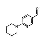 structure of CAS# 241816-11-5, 6-(1-Piperidinyl)Nicotinaldehyde;6-(1-Piperidino)pyridine-3-carboxaldehyde;6-(1-Piperidinyl)nicotinaldehyde;6-(1-Piperidinyl)pyridine-3-carboxaldehyde