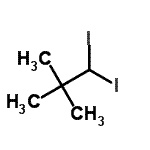 结构式 CAS# 2443-89-2, 1,1-二碘-2,2-二甲基丙烷