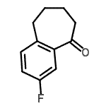 structure of CAS# 24484-21-7, 3-Fluoro-6,7,8,9-Tetrahydro-5H-Benzo[7]Annulen-5-One;3-Fluoro-6,7,8,9-tetrahydro-5H-benzo[a]cyclohepten-5-one #;3-fluoro-6,7,8,9-tetrahydro-5H-benzocyclohepten-5-one;8-Fluoro-1-benzosuberone