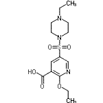 结构式 CAS# 247582-73-6, 2-乙氧基-5-[(4-乙基-1-哌嗪基)磺酰基]烟酸