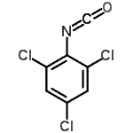 structure of CAS# 2505-31-9, 1,3,5-Trichloro-2-Isocyanatobenzene;1,3,5-Trichloro-2-isocyanatobenzene #;2,4,6-trichlorobenzenisocyanate;2,4,6-Trichlorophenyl Isocyanate