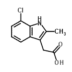 structure of CAS# 25177-74-6, (7-Chloro-2-Methyl-1H-Indol-3-Yl)Acetic Acid;(7-Chloro-2-methyl-1H-indol-3-yl)-acetic acid