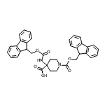 structure of CAS# 252029-00-8, 1-[(9H-Fluoren-9-Ylmethoxy)Carbonyl]-4-{[(9H-Fluoren-9-Ylmethoxy)Carbonyl]Amino}-4-Piperidinecarboxylic Acid;1,4-PIPER<wbr>IDINEDICA<wbr>RBOXYLICA<wbr>CID, 4-[[<wbr>(9H-FLUOR<wbr>EN-9-YLME<wbr>THOXY)CAR<wbr>BONYL]AMI<wbr>NO]-, 1-(<wbr>9H-FLUORE<wbr>N-9-YLMET<wbr>HYL)ESTER