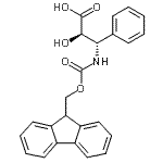 structure of CAS# 252206-27-2, (2R,3S)-3-{[(9H-Fluoren-9-Ylmethoxy)Carbonyl]Amino}-2-Hydroxy-3-Phenylpropanoic Acid;(2R,3S)-3-(FMOC-AMINO)-2-HYDROXY-3-PHENYL-PROPANOIC ACID