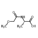 structure of CAS# 257638-52-1, N-(Methoxyacetyl)-L-Alanine;(S)-2-(2-methoxyacetamido)propanoic acid;N-(2-Methoxyacetyl)alanine