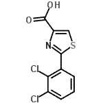 结构式 CAS# 257876-07-6, 2-(2,3-二氯苯基)-1,3-噻唑-4-羧酸