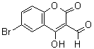 structure of CAS# 25863-93-8, 6-Bromo-4-Hydroxy-2-Oxo-2H-Chromene-3-Carbaldehyde
