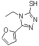 structure of CAS# 259153-94-1, 4-Ethyl-5-(2-Furyl)-4H-1,2,4-Triazole-3-Thiol;3H-1,2,4-<wbr>Triazole-<wbr>3-thione,<wbr> 4-ethyl-<wbr>5-(2-fura<wbr>nyl)-2,4-<wbr>dihydro-;4-ethyl-5-(2-furyl)-1,2,4-triazole-3-thiol;4-ethyl-5-(2-furyl)-4H-1,2,4-triazol-3-yl hydrosulfide