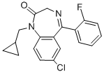 structure of CAS# 25967-29-7, Flutoprazepam;2H-1,4-Benzodiazepin-2-One, 7-Chloro-1-(Cyclopropylmethyl)-5-(O-Fluorophenyl)-1,;2H-1,4-Benzodiazepin-2-One, 7-Chloro-1-(Cyclopropylmethyl)-5-(2-Fluorophenyl)-1,3-Dihydro-;2H-1,4-Benzodiazepin-2-One, 7-Chloro-1-(Cyclopropylmethyl)-5-(O-Fluorophenyl)-1,3-Dihydro-