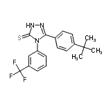 结构式 CAS# 261633-26-5, 5-[4-(2-甲基-2-丙基)苯基]-4-[3-(三氟甲基)苯基]-2,4-二氢-3H-1,2,4-三唑-3-硫酮