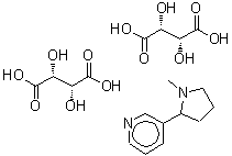 CAS#: 2624-48-8， (2R,3R)-2,3-Dihydroxysuccinic Acid 3-(1-Methyl-2-Pyrrolidinyl)Pyridine (2:1)
