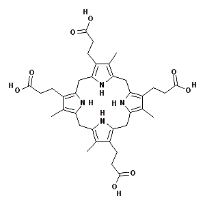 CAS#: 2624-63-7， 3,8,13,17-Tetramethyl-5,10,15,20,22,24-Hexahydroporphyrin-2,7,12,18-Tetrapropanoic Acid
