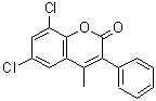 结构式 CAS# 262590-97-6, 6,8-二氯-4-甲基-3-苯基-2H-苯并吡喃-2-酮