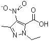 结构式 CAS# 26308-39-4, 1-乙基-3-甲基-4-硝基-1H-吡唑-5-羧酸