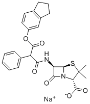 结构式 CAS# 26605-69-6, 卡茚西林钠