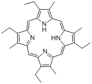 structure of CAS# 26608-34-4, Etioporphyrin III;Nsc409895;3,8,13,17-Tetraethyl-2,7,12,18-Tetramethylporphyrin