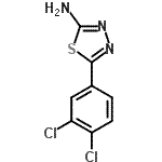 structure of CAS# 28004-64-0, 5-(3,4-Dichlorophenyl)-1,3,4-Thiadiazol-2-Amine;2-Amino-5-[3,4-dichlorophenyl]-1,3,4-thiadiazole;5-(3,4-Dichlorophenyl)-[1,3,4]-thiadiazol-2-yl;5-(3,4-Dichlorophenyl)-[1,3,4]-thiadiazol-2-ylamine