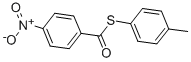 structure of CAS# 28122-84-1, 4-Nitrothiobenzoic Acid S-p-Tolyl Ester;4-Nitrobenzenecarbothioic Acid S-(4-Methylphenyl) Ester;4-Nitrothiobenzoic Acid S-(4-Methylphenyl) Ester;4-09-00-01399 (Beilstein Handbook Reference)