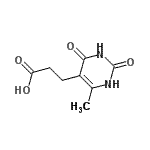 structure of CAS# 28181-39-7, 3-(6-Methyl-2,4-Dioxo-1,2,3,4-Tetrahydro-5-Pyrimidinyl)Propanoic Acid;3-(2,4-dihydroxy-6-methylpyrimidin-5-yl)propanoic acid;3-(6-METH<wbr>YL-2,4-DI<wbr>OXO-1,2,3<wbr>,4-TETRAH<wbr>YDROPYRIM<wbr>IDIN-5-YL<wbr>)PROPANOI<wbr>CACID;3-(6-Meth<wbr>yl-2,4-di<wbr>oxo-1,2,3<wbr>,4-tetrah<wbr>ydro-pyri<wbr>midin-5-y<wbr>l)-propio<wbr>nic acid