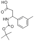 结构式 CAS# 284493-57-8, 3-[(叔丁氧羰基)氨基]-3-(3-甲基苯基)丙酸