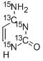 structure of CAS# 285978-06-5, 4-(15N)Amino-2(1H)-(2,4-13C2,15N2)pyrimidinone
